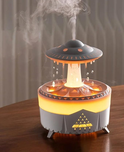 Humidificador modelo UFO con gotas de lluvia